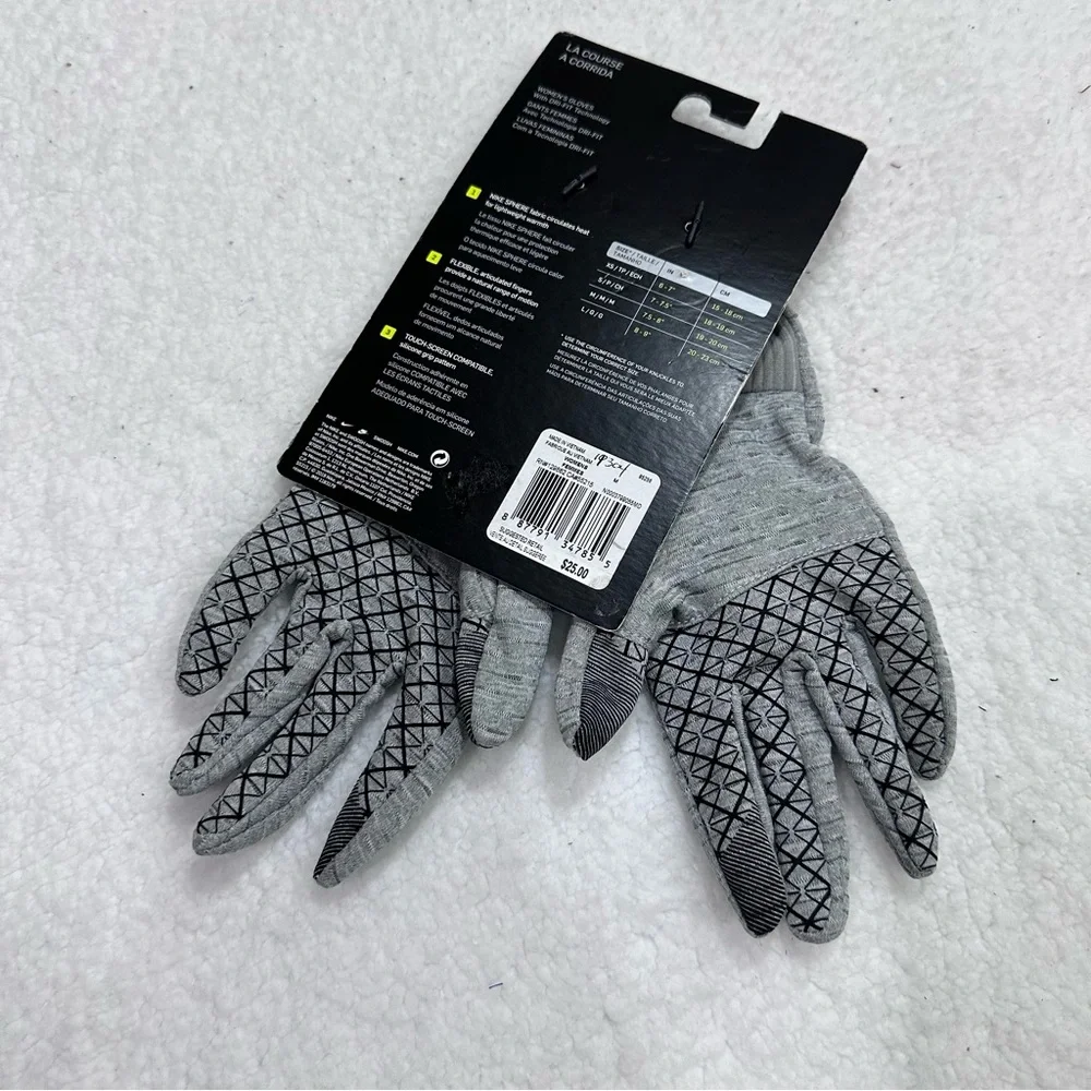 Women’s Grey Nike Running Gloves